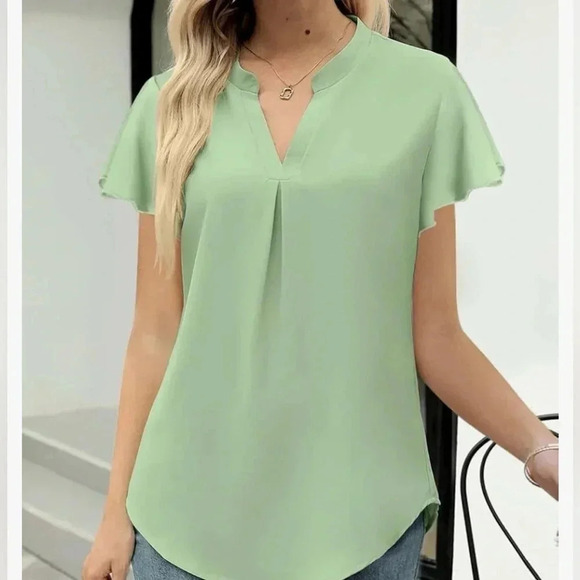 V-Neck Chiffon Blouse - Size Small - Picture 3 of 7